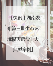 快讯丨湖南发布第三批生态环境损害赔偿十大典型案例